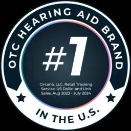 Number 1 OTC Hearing Aid Brand badge.